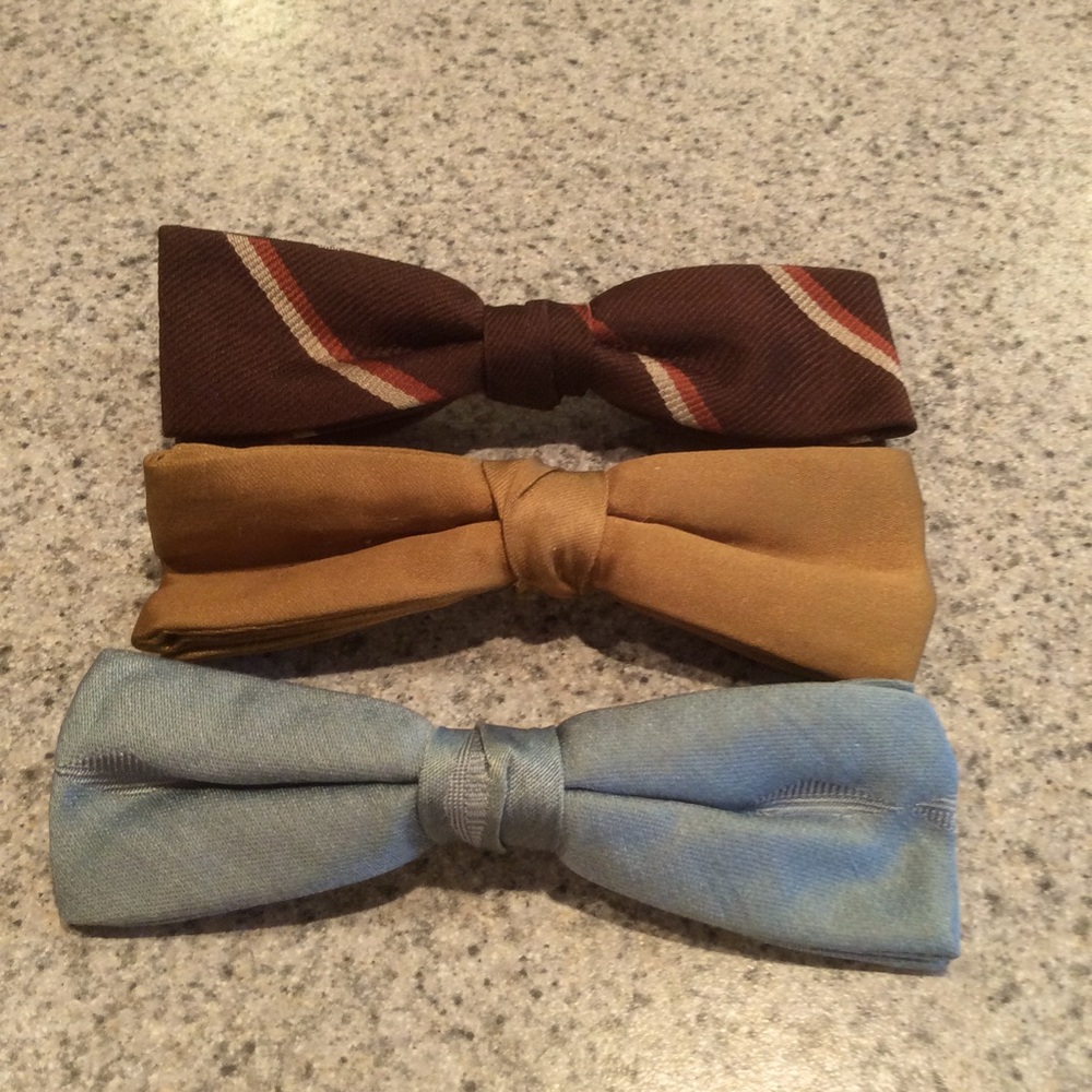 Vintage Clip Bow Ties Set of 3
